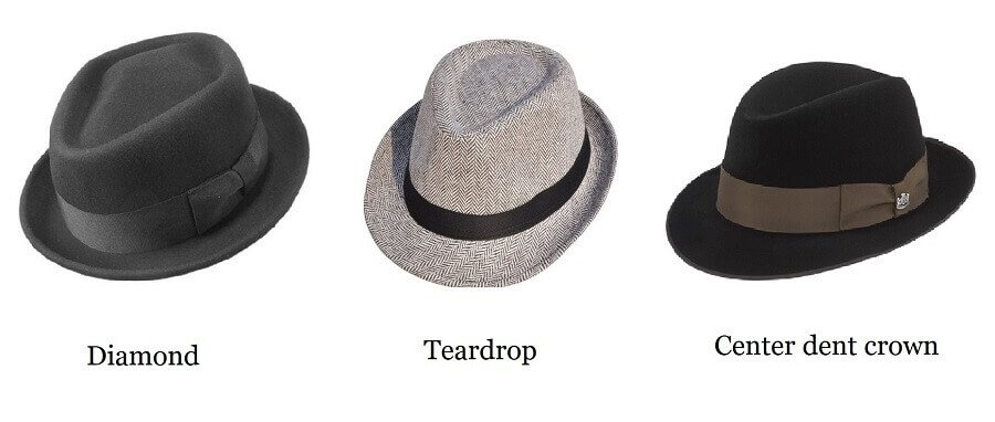 Fedora hat crown types