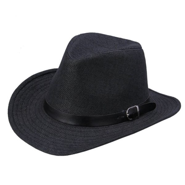 cowboy straw hat black