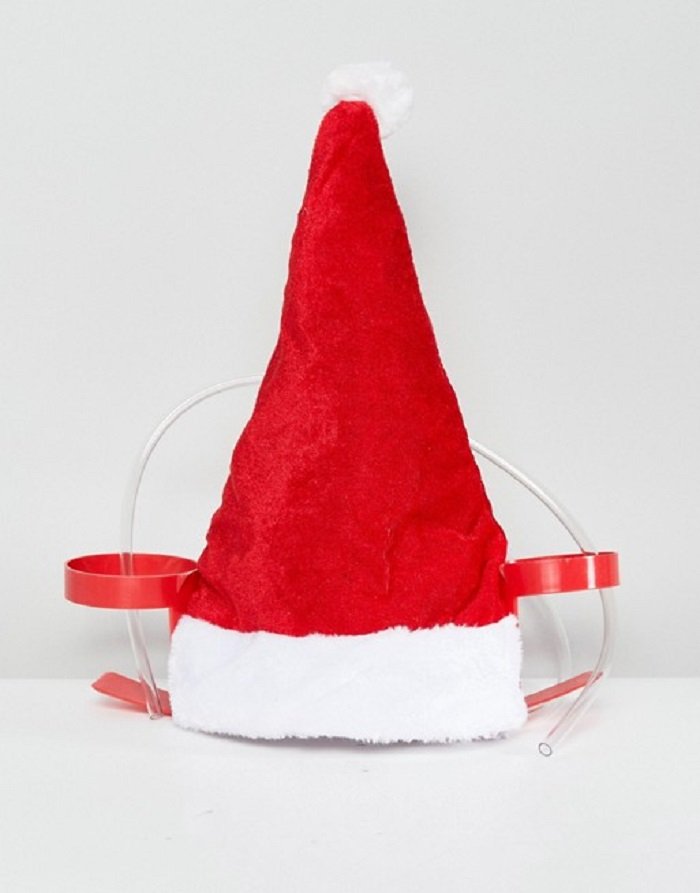 Santa drinking hat