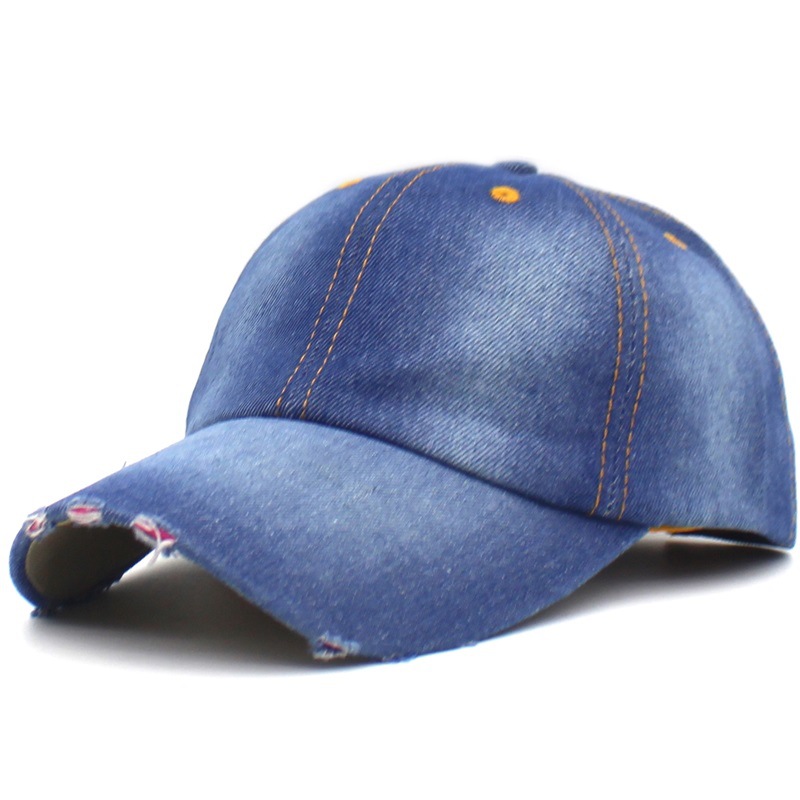 Frayed Cap Distressed Vintage Retro Baseball Hat Embroidered Logo