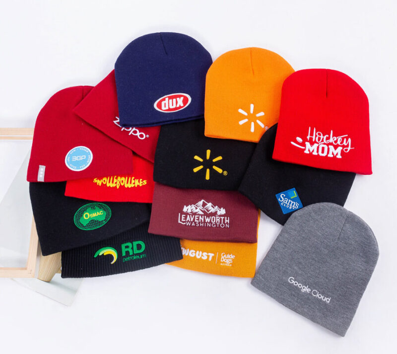 beanies custom embroidered adults examples