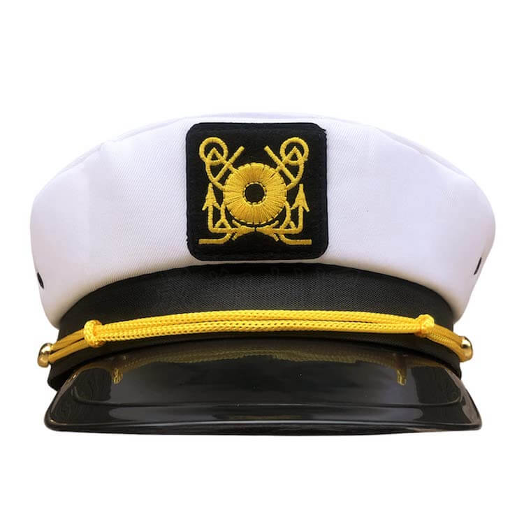 white sailor captain hat