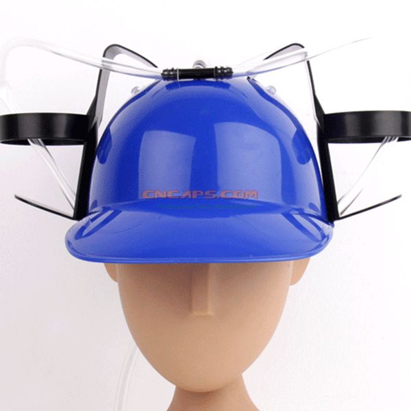Drinking Helmet Beer Soda Hat Hand-free Can Holder With Straw 