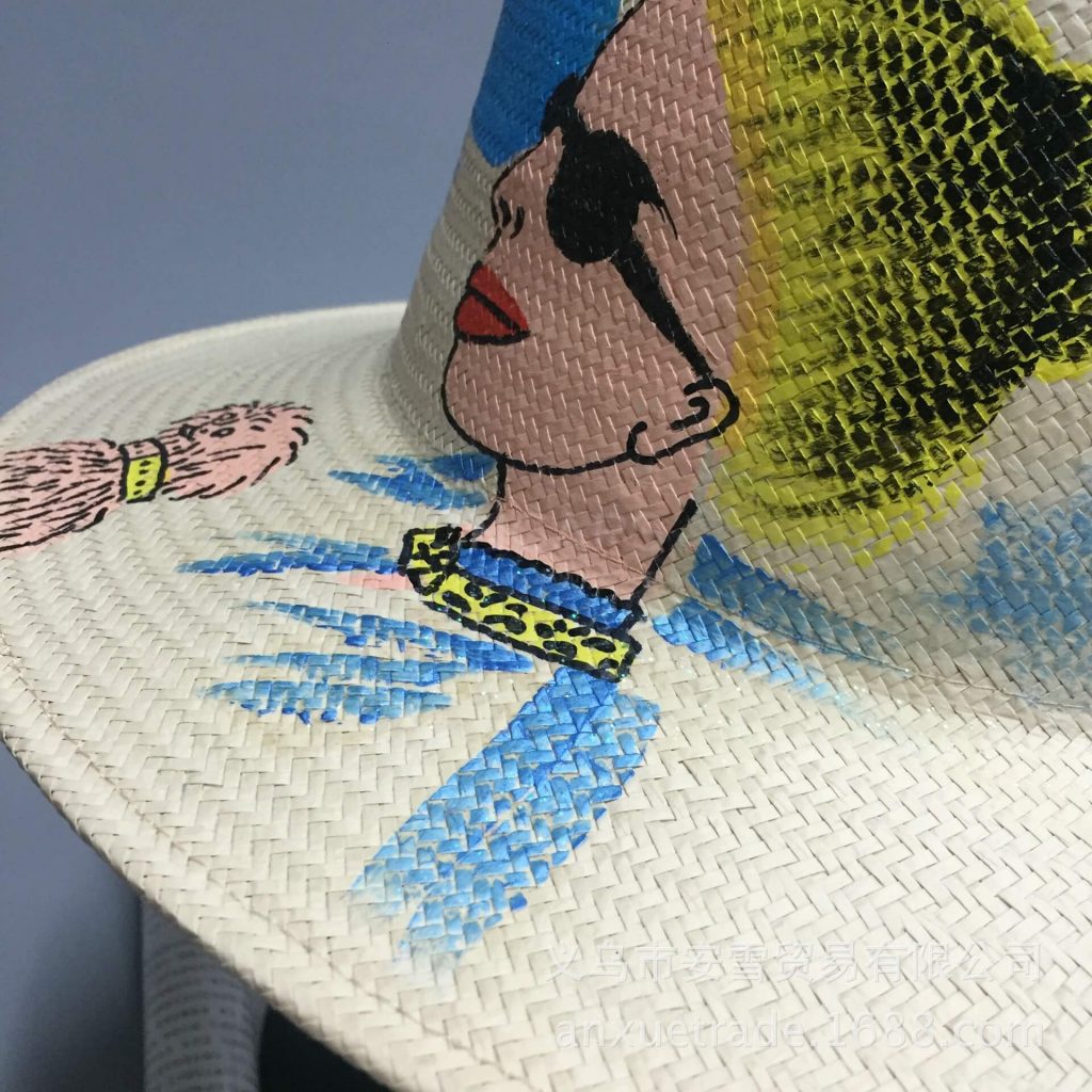 Wholesale straw hat with painting drawing art hand made 100% - CNCAPS