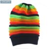 Multi-Colour Jamaican Rasta Hat Slouchy Baggie Beanie Knit Cap Wig Costume Accessory - Imagen 2