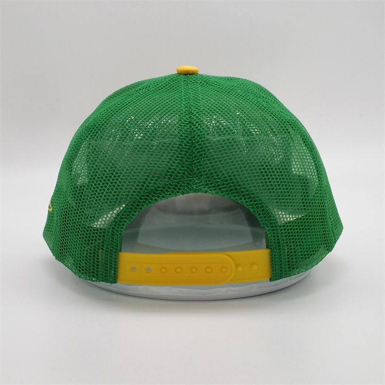 Green Color Baseball Cap with 3D Embroidered Logo - CNCAPS