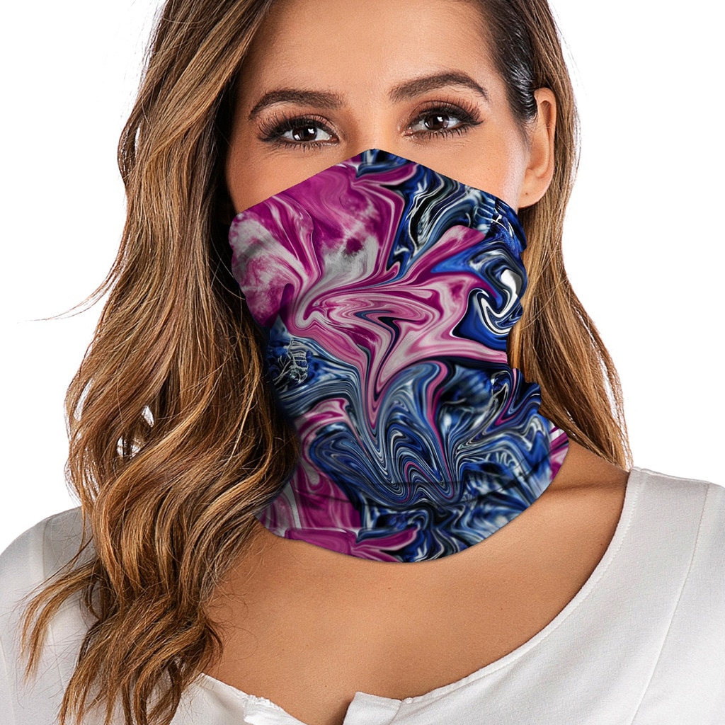 Unisex Tie-dye Neck Gaiter Tube Bandana Headwear Mask Face Covering