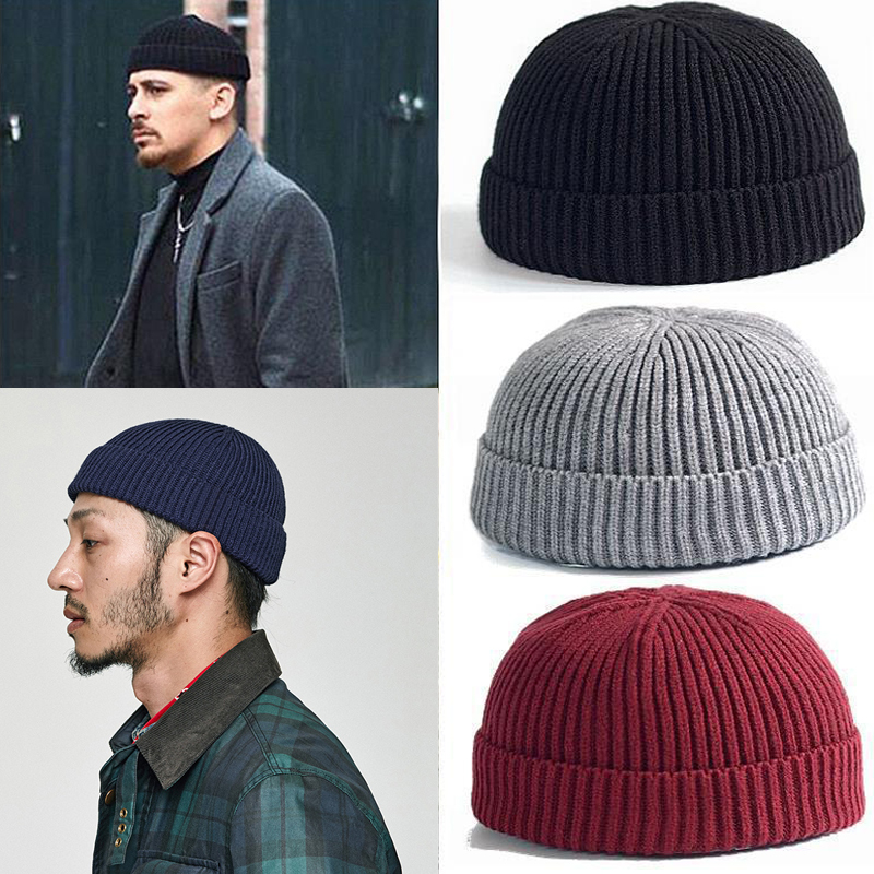 Unisex Solid Color Knitted Wool Hat Skull Cap Beanie - CNCAPS