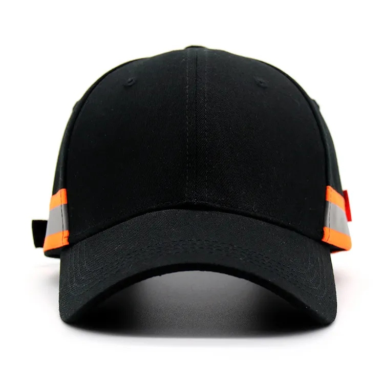 Ball Cap with Reflective Custom Wholesale Polyester - Safety CNCAPS Hat Logo Band Hi-Vis Stripe