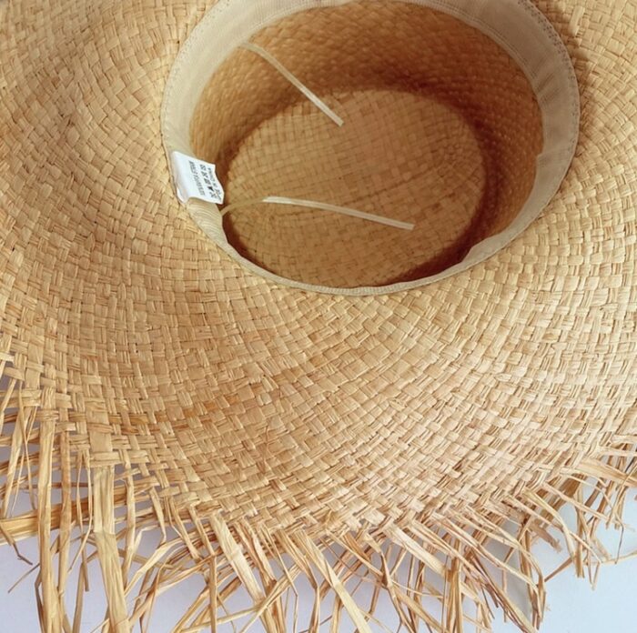 raffia straw hat sweatband with size adjustable strap