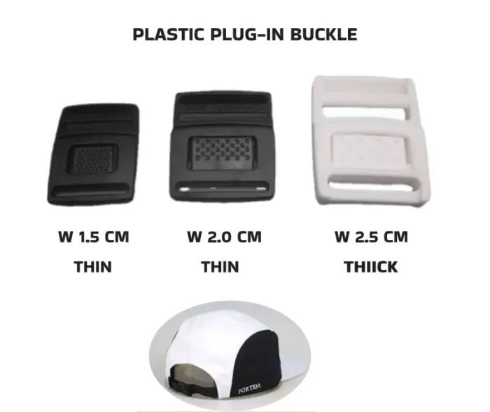 plastic plug in buckle for camper hats
