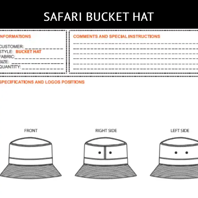Safari bucket hat template download free