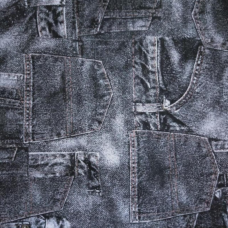 Denim fabric pocket printing pattern distressed washed vintage