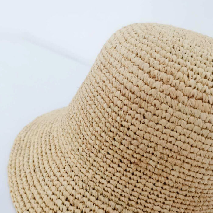 cloche hat custom made raffia straw natural bucket hat summer sun hat wholesale