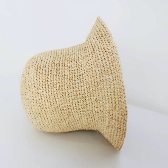 cloche hat custom made raffia straw natural bucket hat summer sun hat wholesale