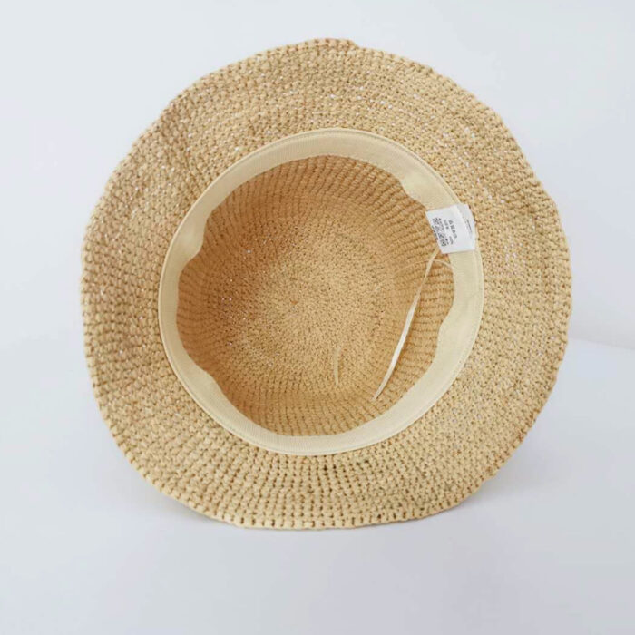 cloche hat custom made raffia straw natural bucket hat summer sun hat wholesale