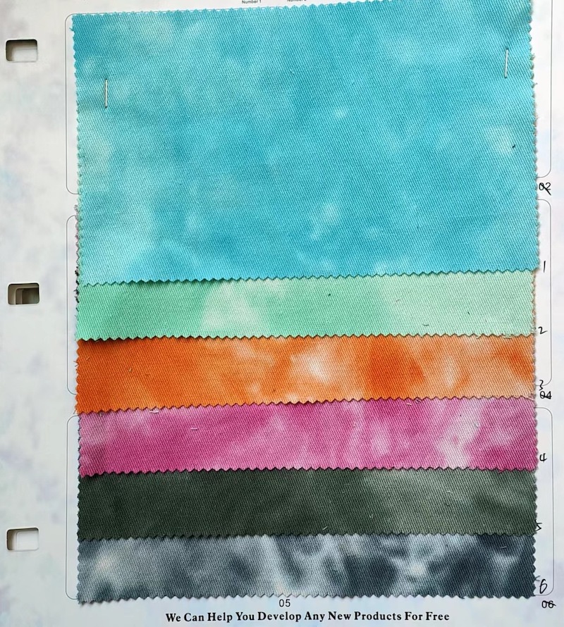 tie dye cotton twill color options for custom headwear