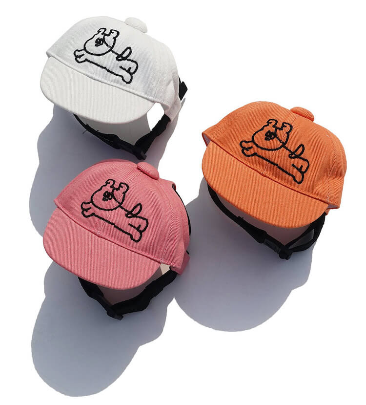 Dog baseball caps custom embroidery with logo and ear holes(wholesale)