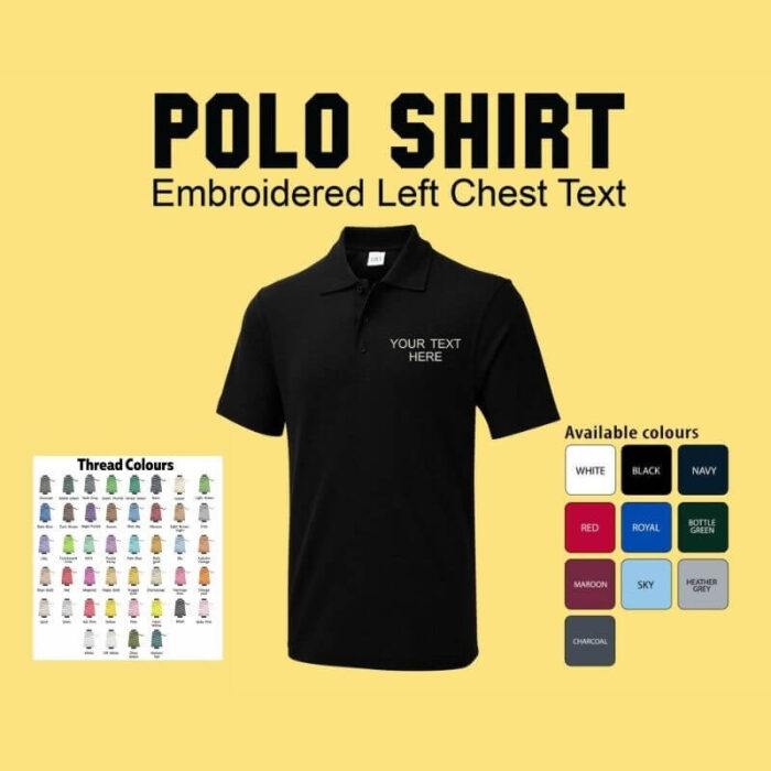 Embroidered Polo Shirt Custom Workwear Polo Top Personalised shirts for Work