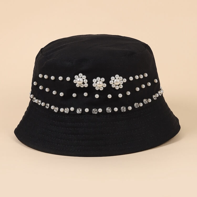 Chapeaux seau de perles personnalisés, casquettes de luxe, vente en gros