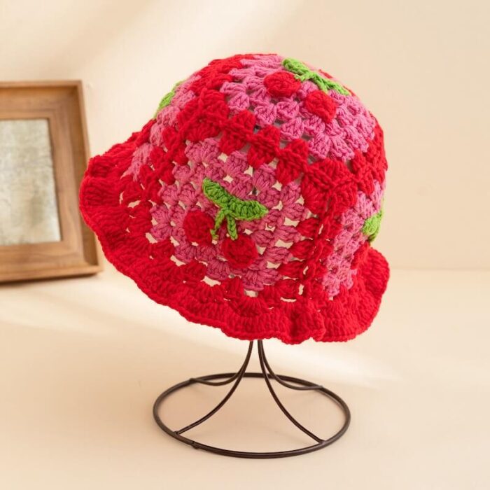 handmade crochet bucket hats floral casual boho style