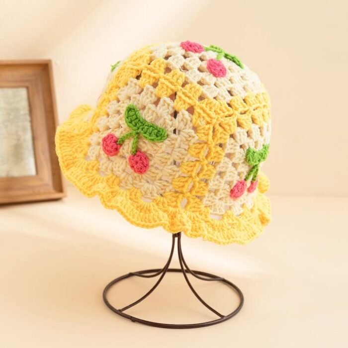 handmade crochet bucket hats floral casual boho style