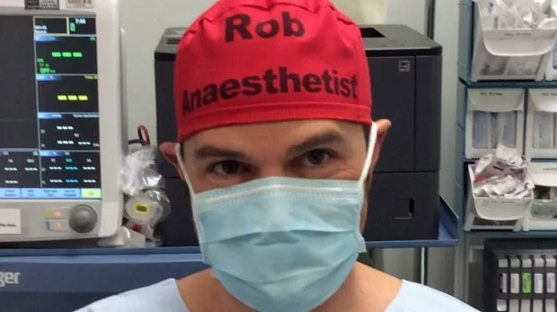 rob scrub cap with name