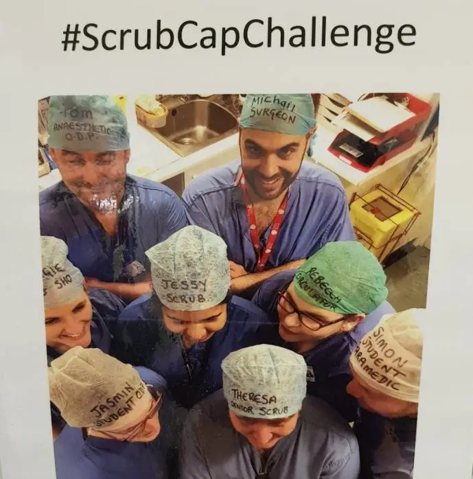 scrub caps challenge Making operating rooms feel less cold